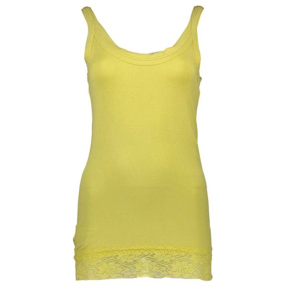 Silvian Heach Lace Trim Tank Top Women Yellow Tops & T-Shirts - Picture 1 of 2